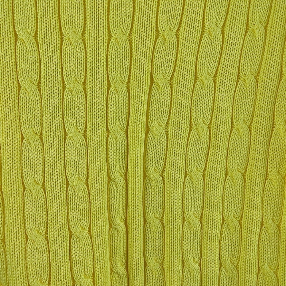 Brooks Brothers 346 Mercerized Cotton Sweater 100% Cotton Cable Knit S Yellow - Picture 6 of 6